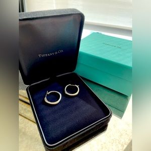 Tiffany Cushion Square Hoops in Sterling Silver